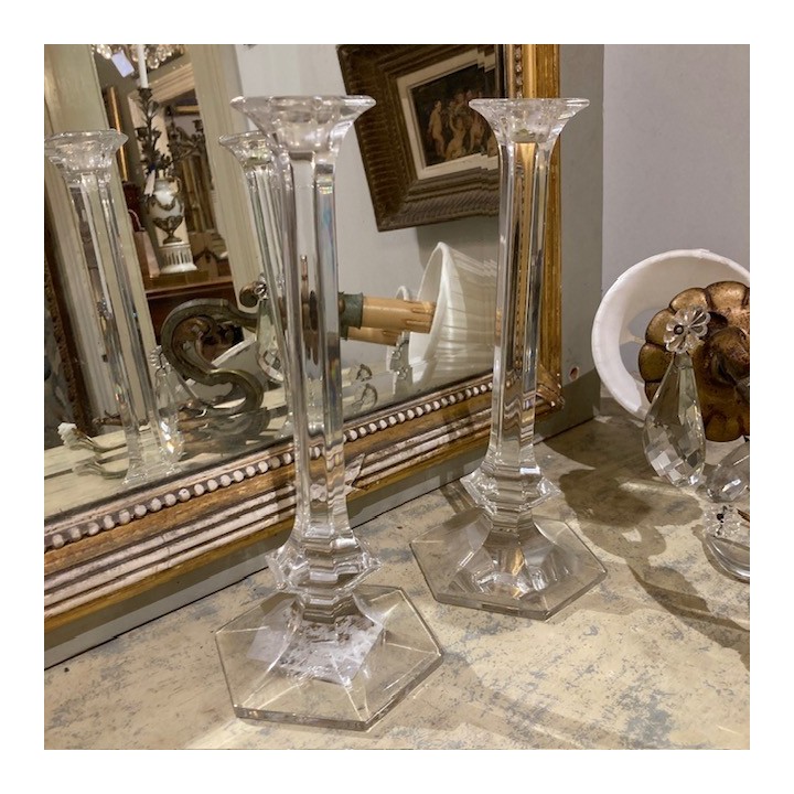 Baccarat Crystal Candleholder Pair of Candle Holder
