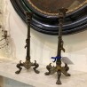 C19th Napoleon III Barbeidienne Pair of Bronze Candle Holders