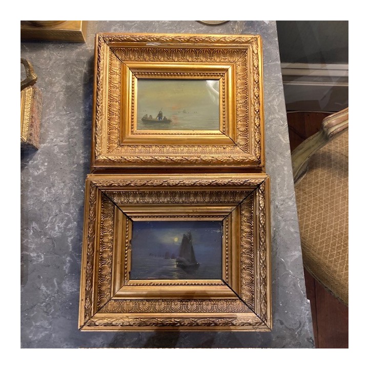 French Pair of Marine Painting 270 X 220