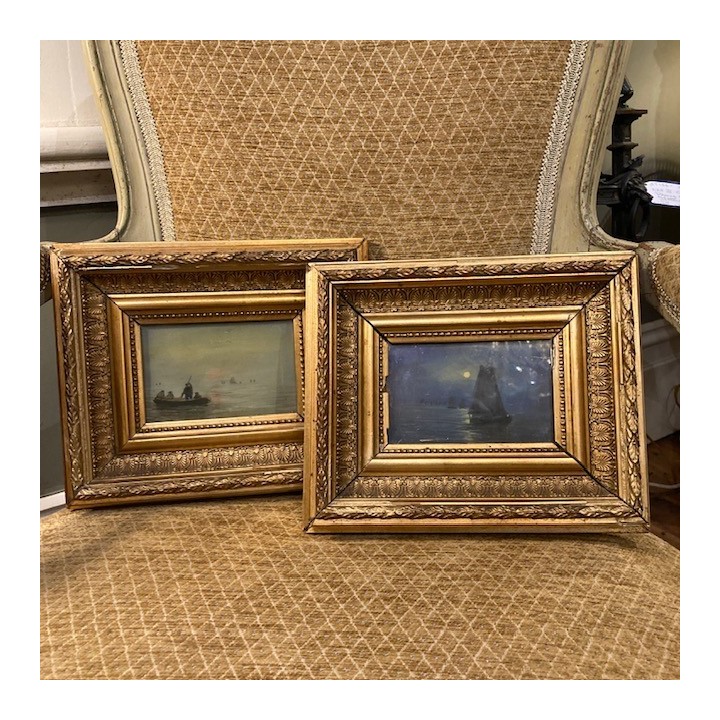 French Pair of Marine Painting 270 X 220