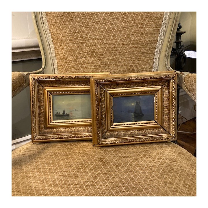 French Pair of Marine Painting 270 X 220