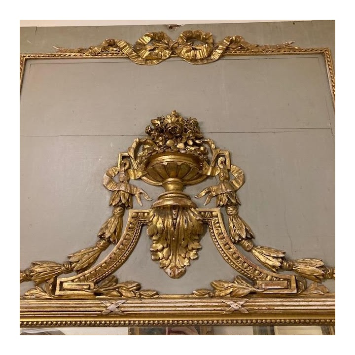 C19th French Trumeau Mirror Style Louis XVI