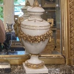 French C19th Signed Lidded Urns