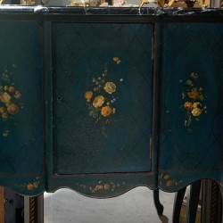 C1930 Italian Petite Cabinet Painted Dark Green