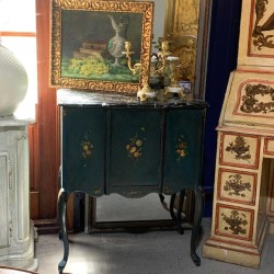 C1930 Italian Petite Cabinet Painted Dark Green