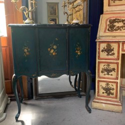 C1930 Italian Petite Cabinet Painted Dark Green