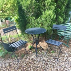 Four French Vintage Cafe Folding Chairs