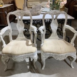 SOLD C19th Swedish Rococo Style Fauteuils