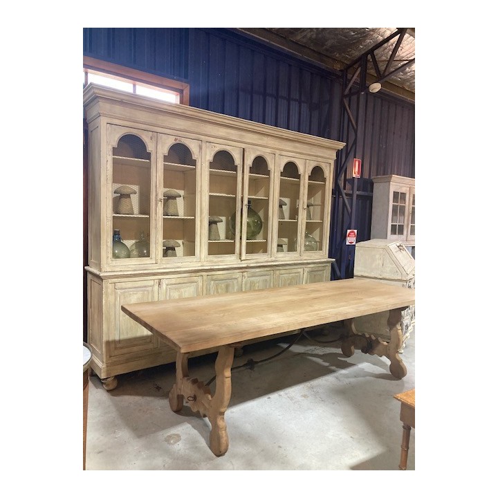 C19th Washed Oak Spanish Style Dining Table