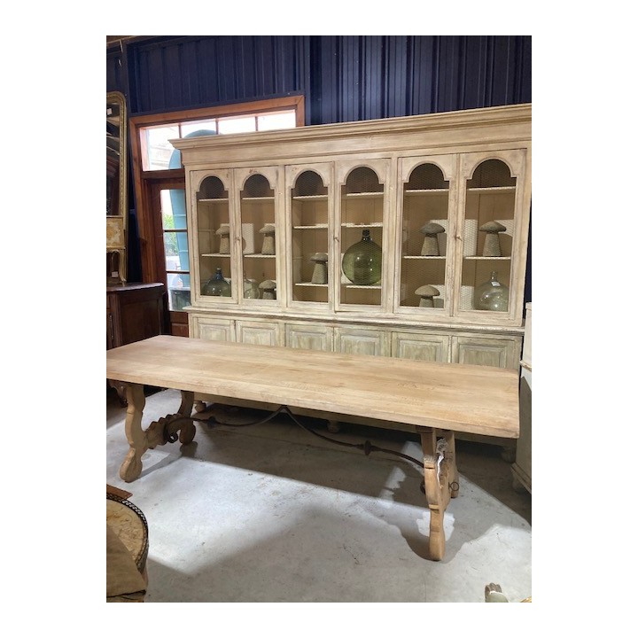 C19th Washed Oak Spanish Style Dining Table