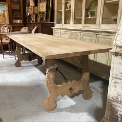 C19th Washed Oak Spanish Style Dining Table