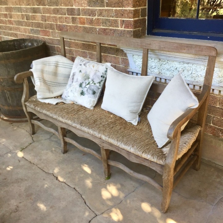 C19th French Provincial Rush Seated Bench on HOLD