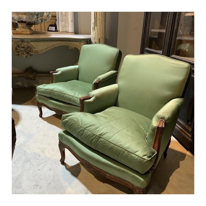 French Vintage Pair of Fauteuil