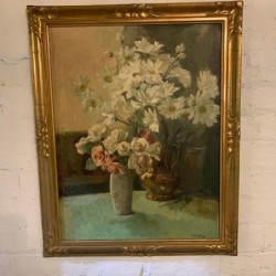 C1920 Still Life Signed Alexandre oil on Canvas Belgium French