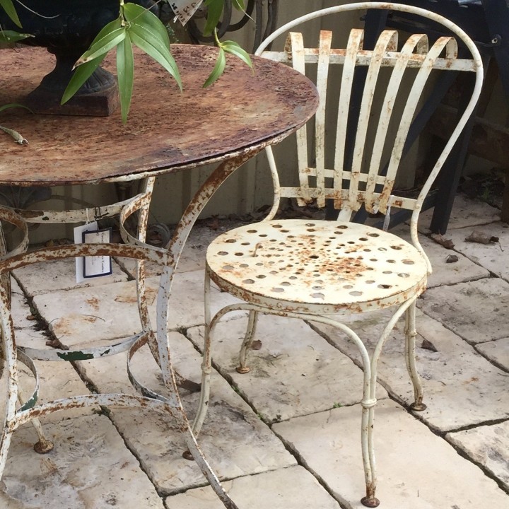 C1900 Pair of French Garden Chairs as found