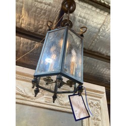 C1900 French Brass Lantern  Original Glass