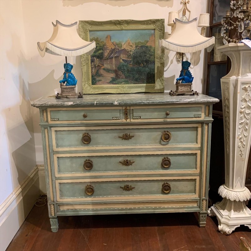 C19th French Painted Finish Louis XVI manner Chest of Drawers