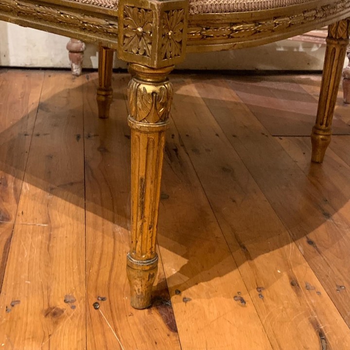 C19th Louis XVI Arm Chair in Water Gilt