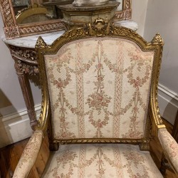 C19th Louis XVI Arm Chair in Water Gilt