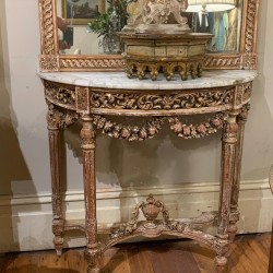 C19th French Louis XV Console and Mirror water gilded