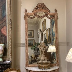 C19th French Louis XV Console and Mirror water gilded