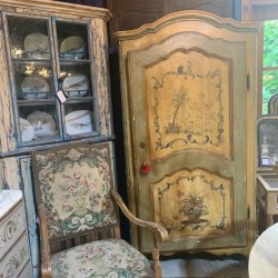 C19th Italian Painted Finish Armoire Cabinet