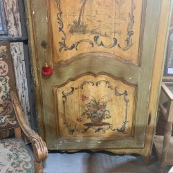 C19th Italian Painted Finish Armoire Cabinet