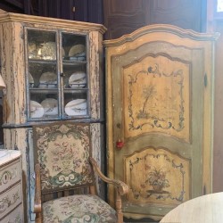 C19th Italian Painted Finish Armoire Cabinet