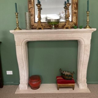 French Imported Lime Stone Fireplace