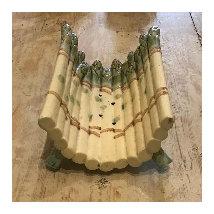 C1900 Antique French Majolica Asparagus Holder