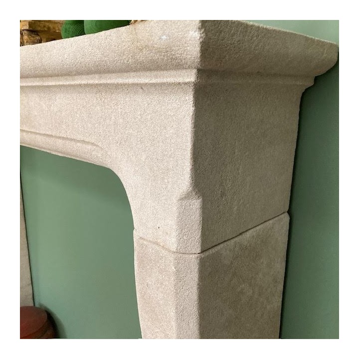 French Imported Lime Stone Fireplace