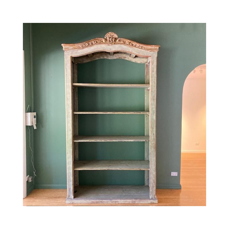 C19th French Open Bookcase Painted Finish