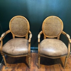 Pair French Louis XVI Style Armchairs