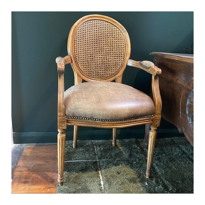 Pair French Louis XVI Style Armchairs