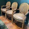 Pair French Louis XVI Style Armchairs