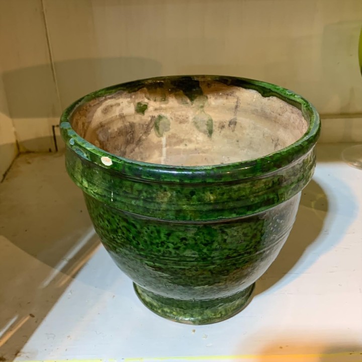 C1950 Green Glaze French Cache Pot