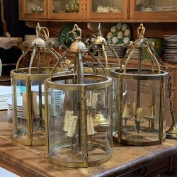 2 on Hold 2 remaining Early French Set of Four Lanterns priced each