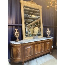 French Mahogany and Marble Enfillade