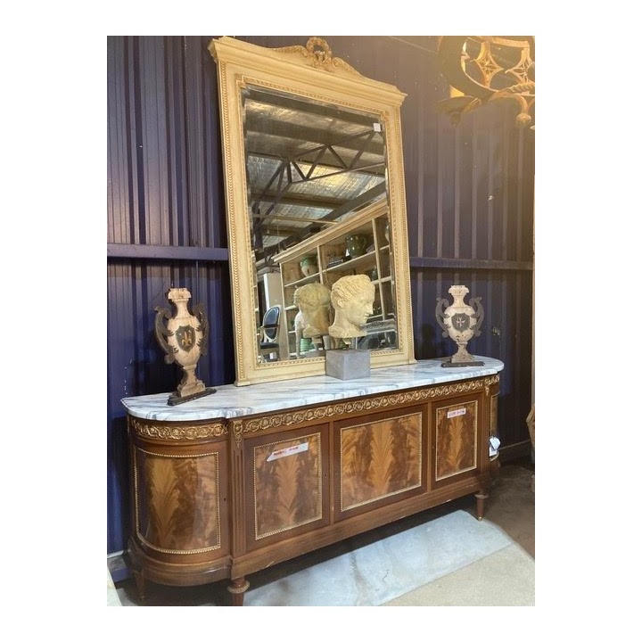 French Mahogany and Marble Enfillade