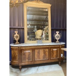 French Mahogany and Marble Enfillade