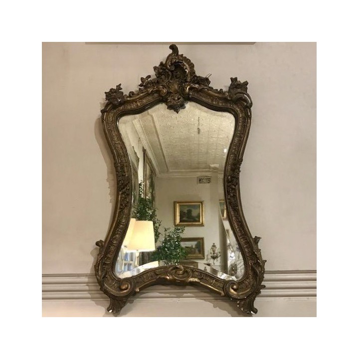 C19th French Gilded Louis XV Style Mirror