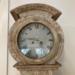 C19th Swedish Moro Clock Scraped original Painted Finish
