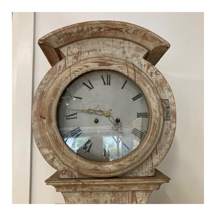 C19th Swedish Moro Clock Scraped original Painted Finish