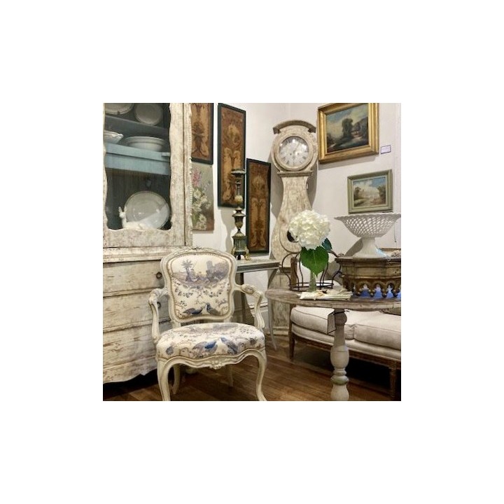 C19th Swedish Moro Clock Scraped original Painted Finish