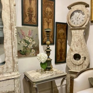 C19th Swedish Moro Clock Scraped original Painted Finish