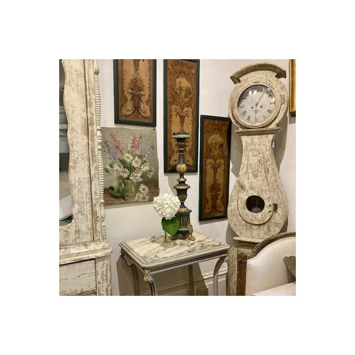 C19th Swedish Moro Clock Scraped original Painted Finish