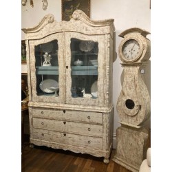 C19th Swedish Moro Clock Scraped original Painted Finish