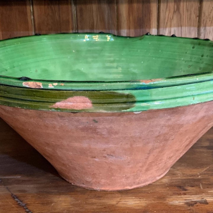 C19th French Jatte Green Glazed