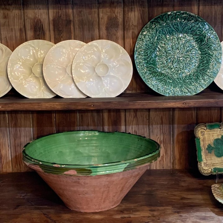 C19th French Jatte Green Glazed