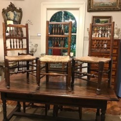 C19th Set of four Lancashire Style Spindle Back Chairs